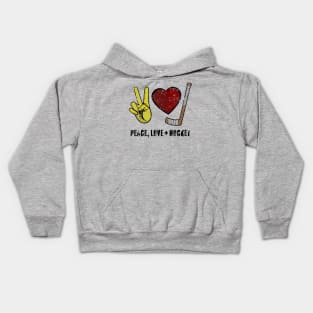 Peace, Love + Hockey Kids Hoodie